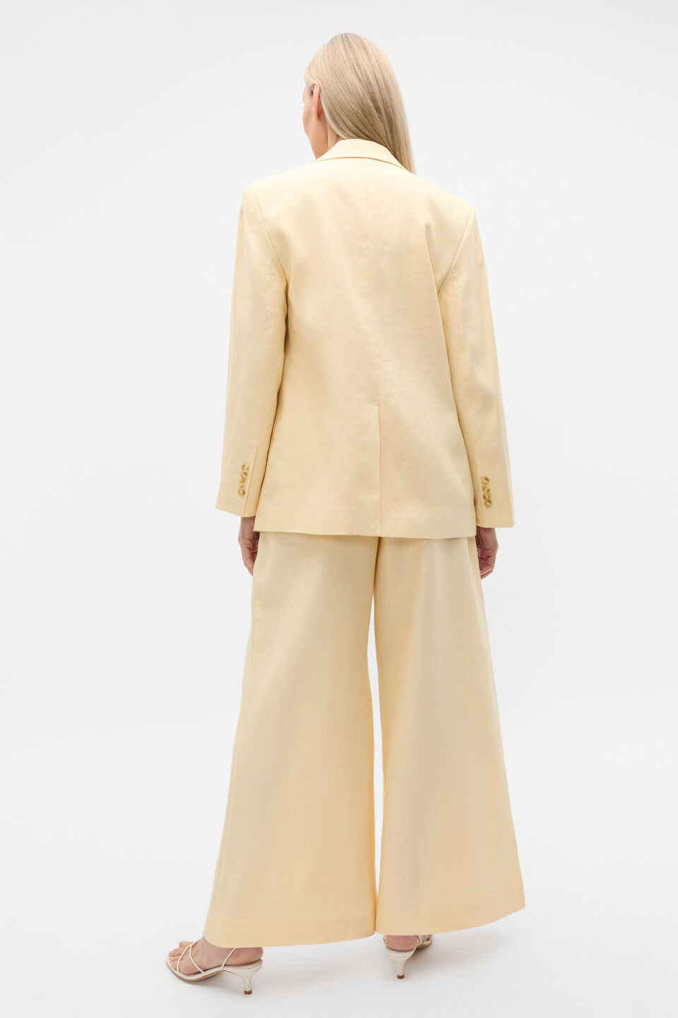 Tailored Linen Blazer  Shortbread