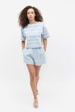 Boxy Boat Neck Tee  Bluebell Stripe  hi-res