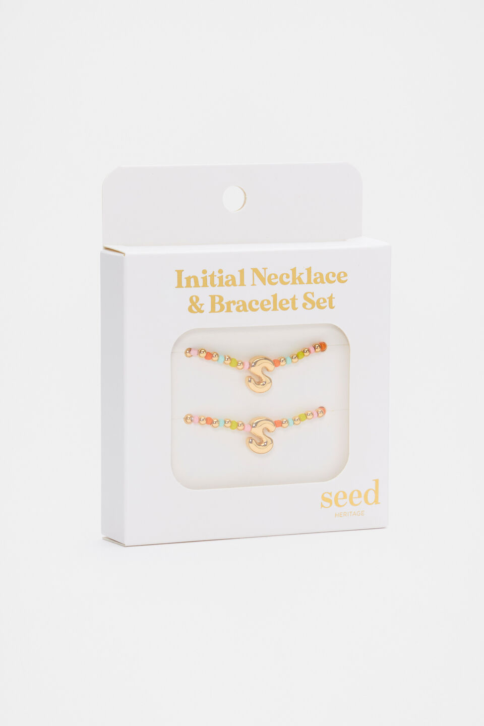Initial Necklace And Bracelet Set  S