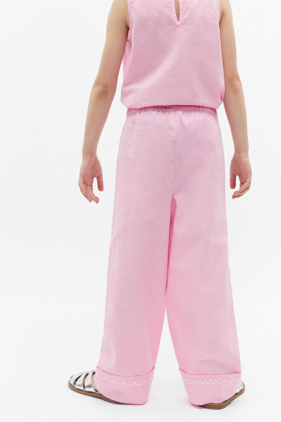 Scallop Trim Pant  Candy Pink