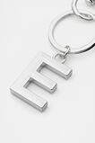 Silver Initials Keyring  E  hi-res
