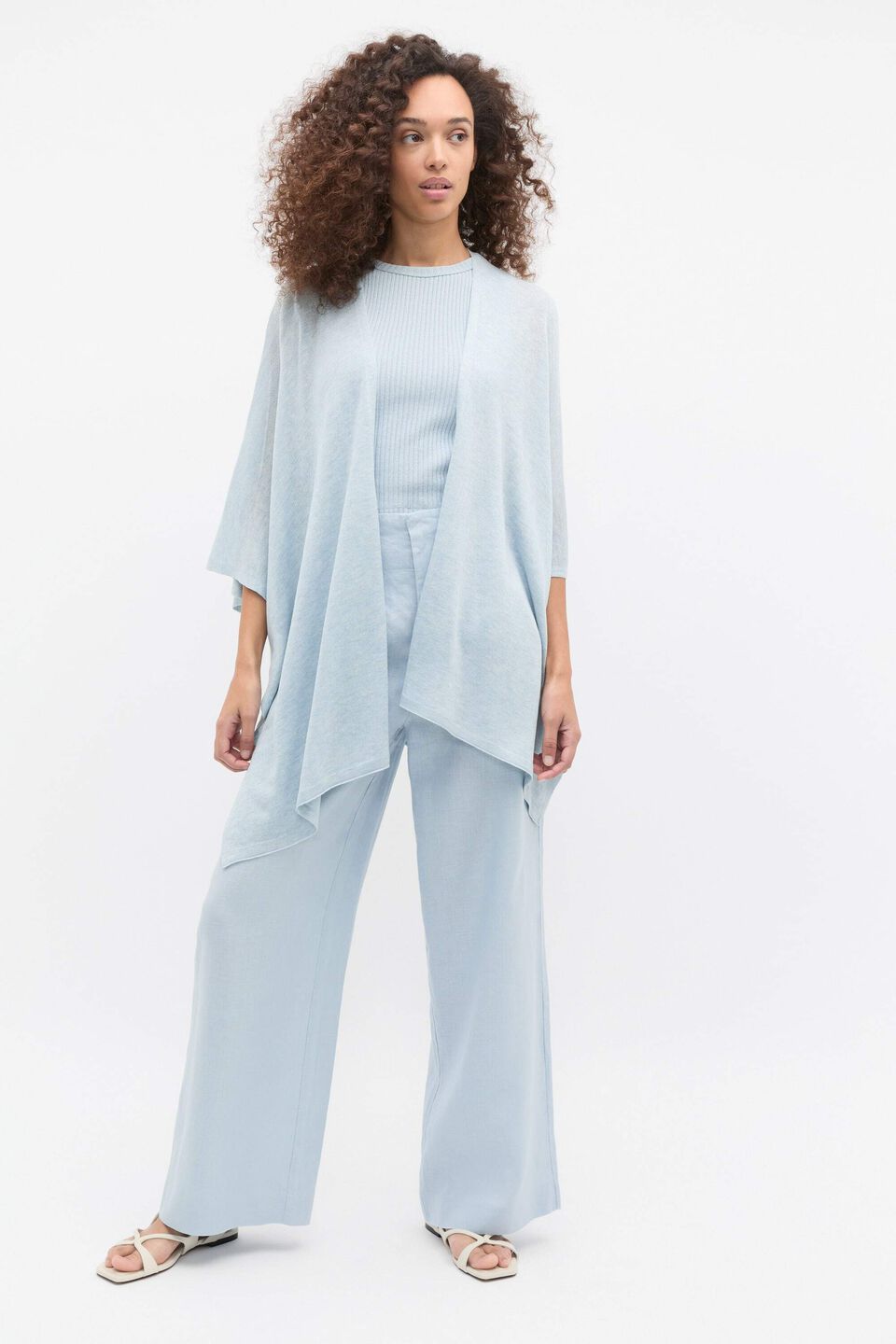 Fine Knit Poncho  Bluebell