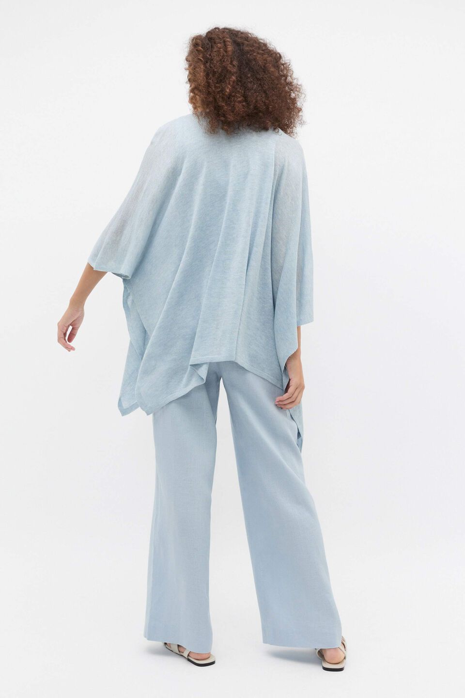 Fine Knit Poncho  Bluebell