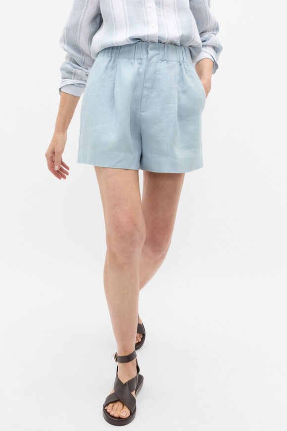 Core Linen Gathered Palazzo Short  Bluebell  hi-res