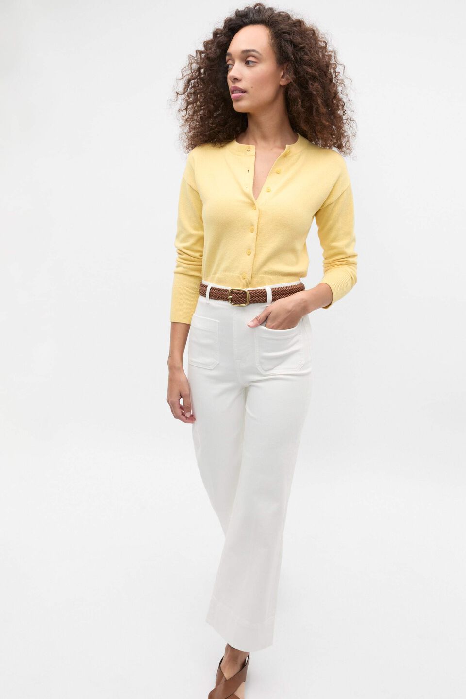 Linen Blend Cardigan  Buttercup