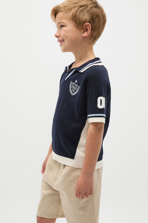 Sports Knit Trophy Polo  Midnight Blue  hi-res