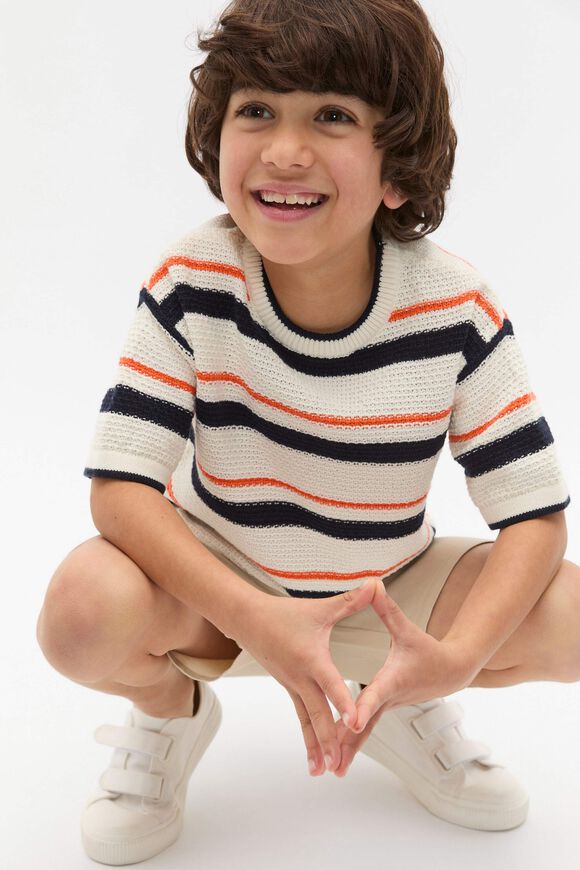 Stripe Knit Tee  Cayenne  hi-res
