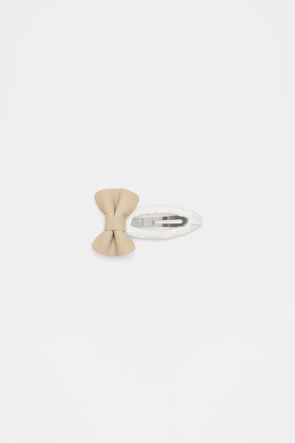 Faux Suede Bow Snap  Latte  hi-res