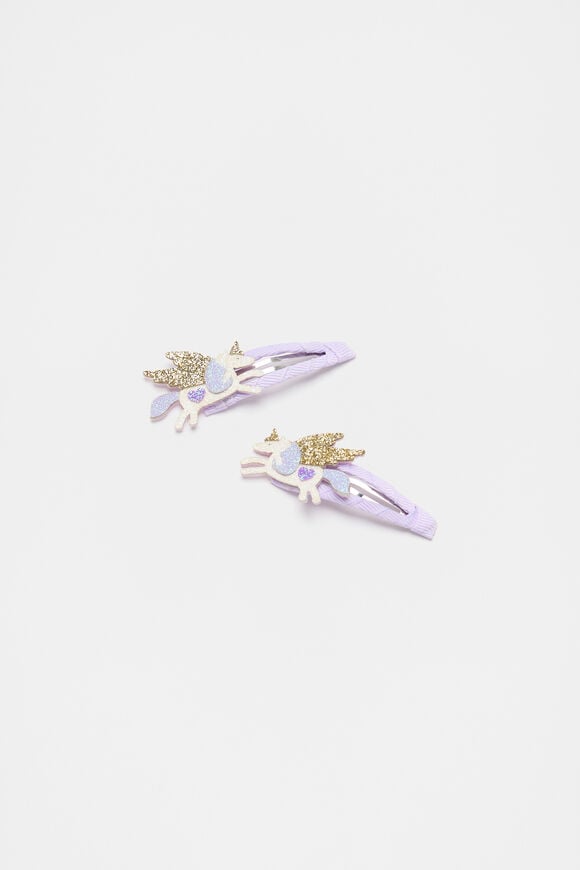 Glitter Unicorn PU Snaps  Lavender  hi-res