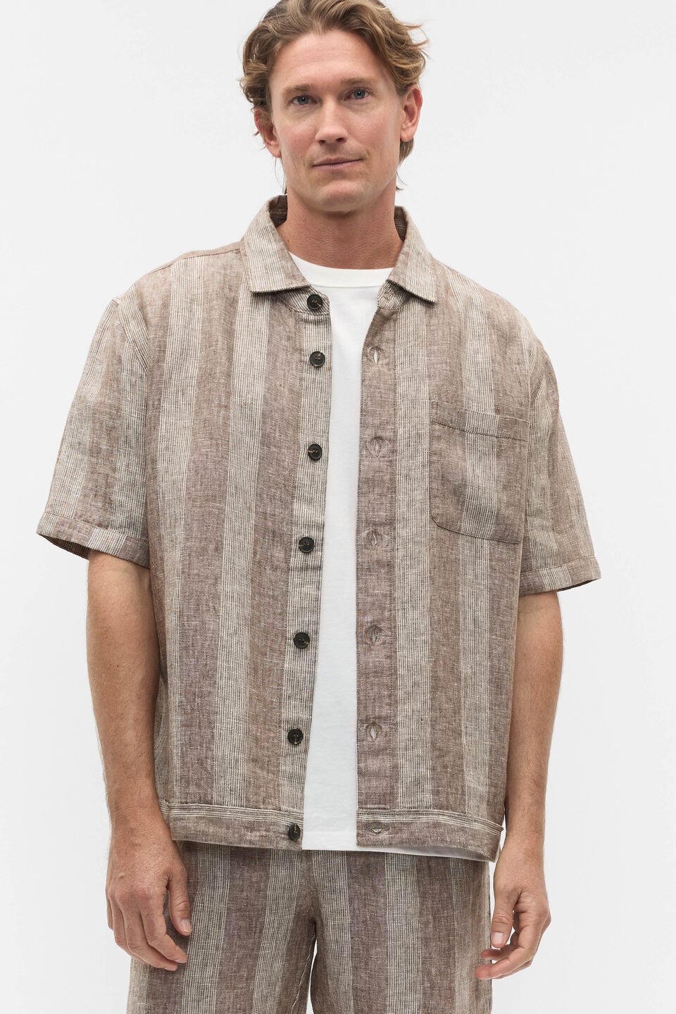 Boxy Linen Shirt  Cocoa