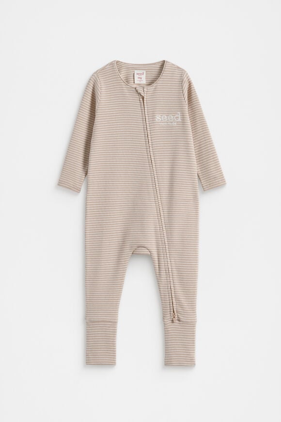 Core Logo Zipsuit  Sand Stripe  hi-res