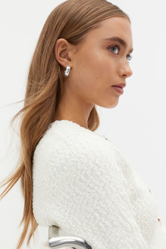 Creases Hoops  Silver  hi-res