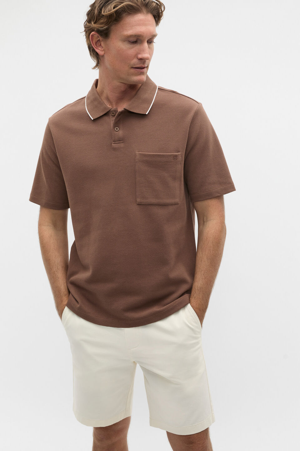 Pocket Polo Shirt  Cocoa