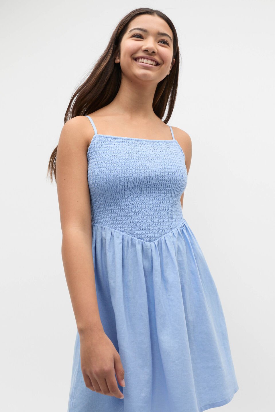 Smocked Dress  Bright Sky