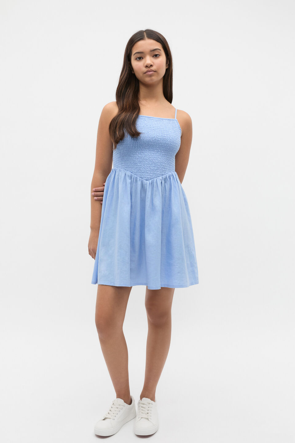 Smocked Dress  Bright Sky