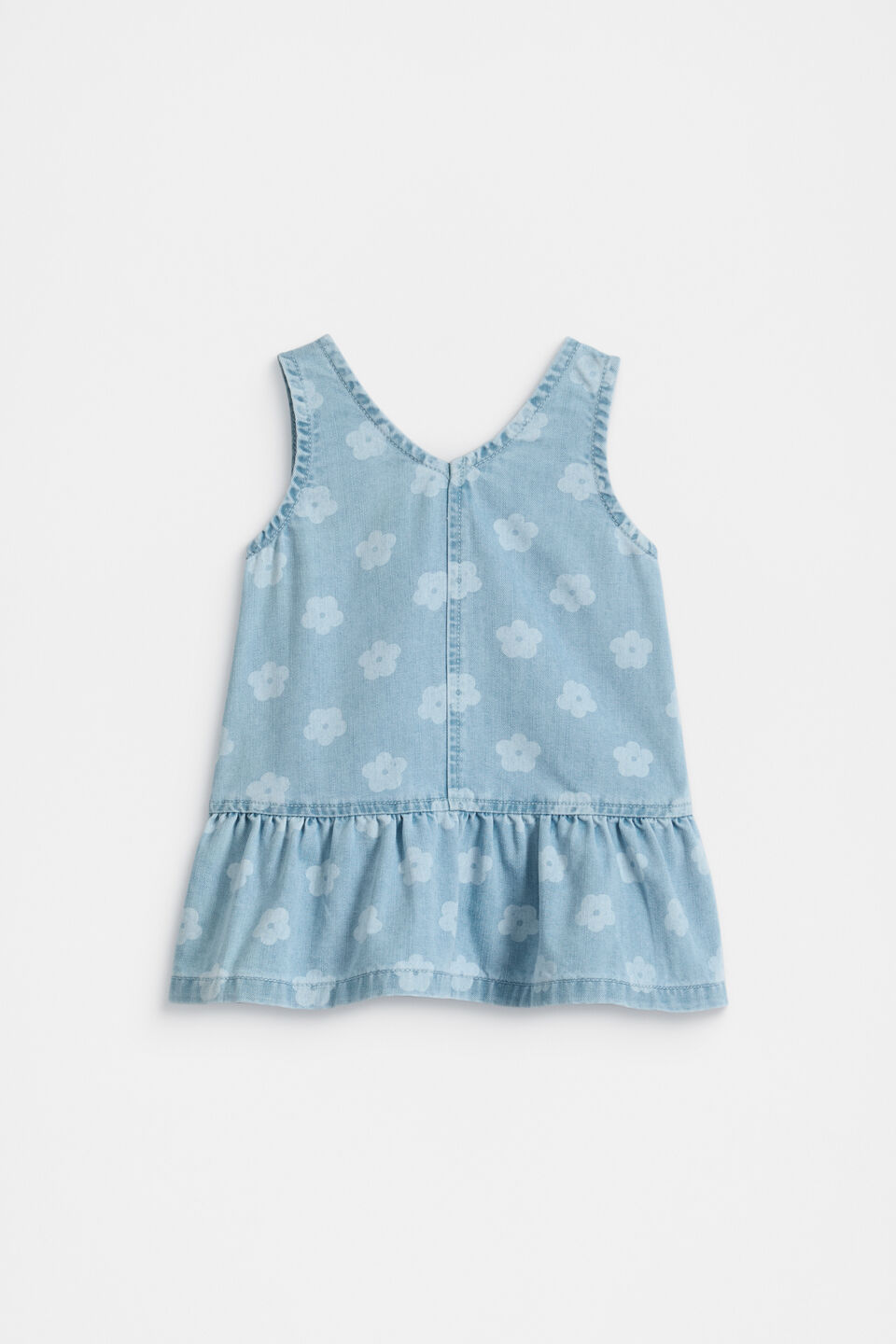 Floral Denim Dress  Light Wash