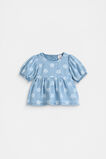 Floral Denim Top  Light Wash  hi-res