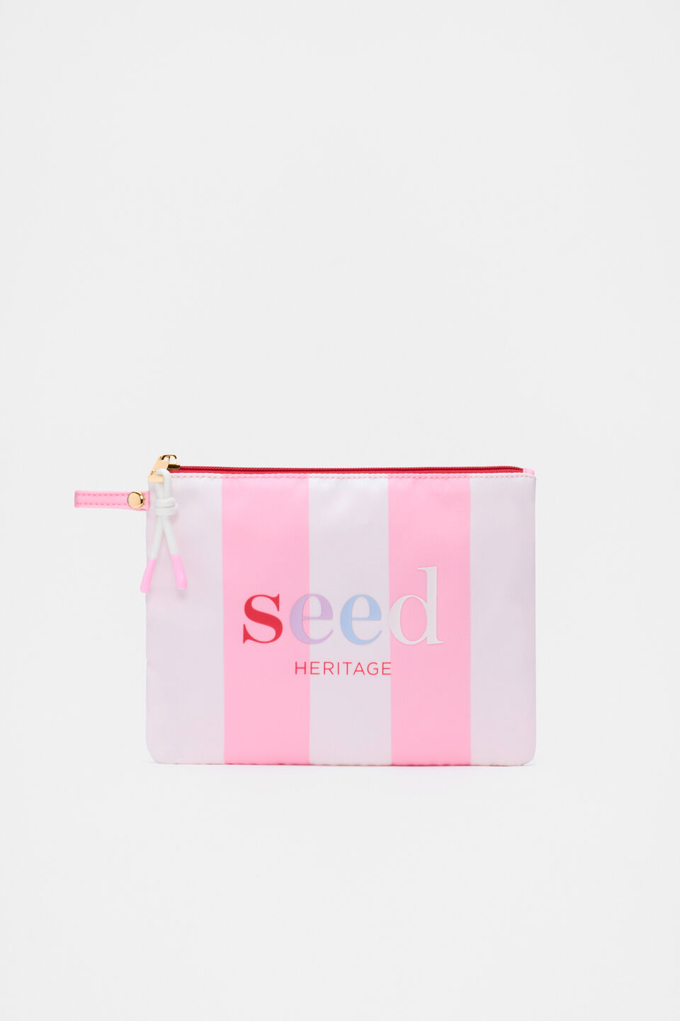 Swim Pouch  Candy Pink Stripe