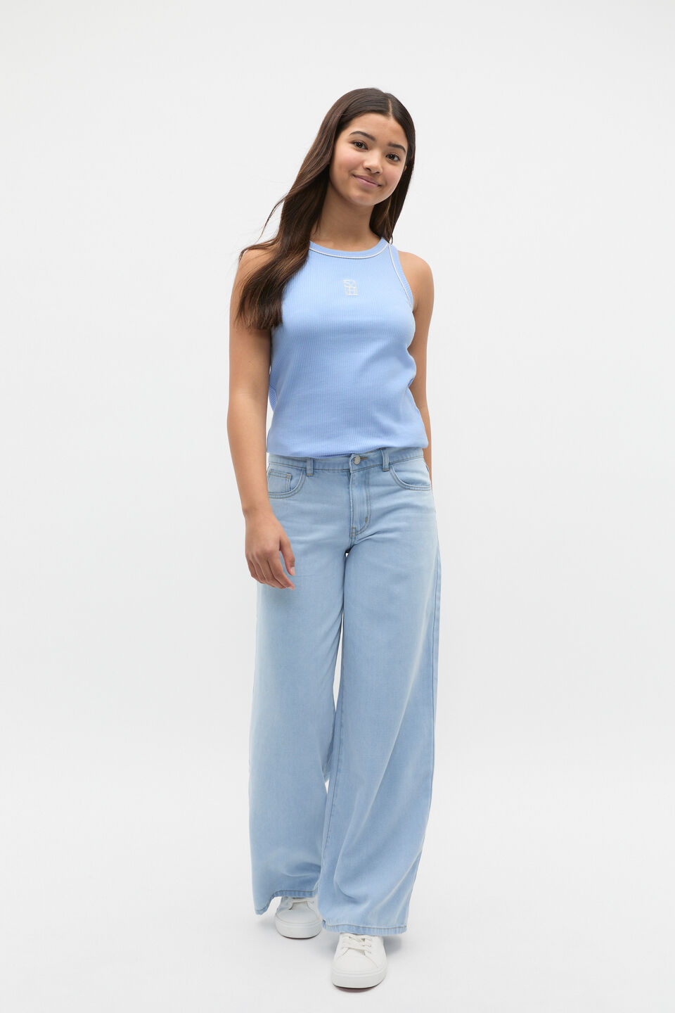 Core Logo Rib Tank  Bright Sky