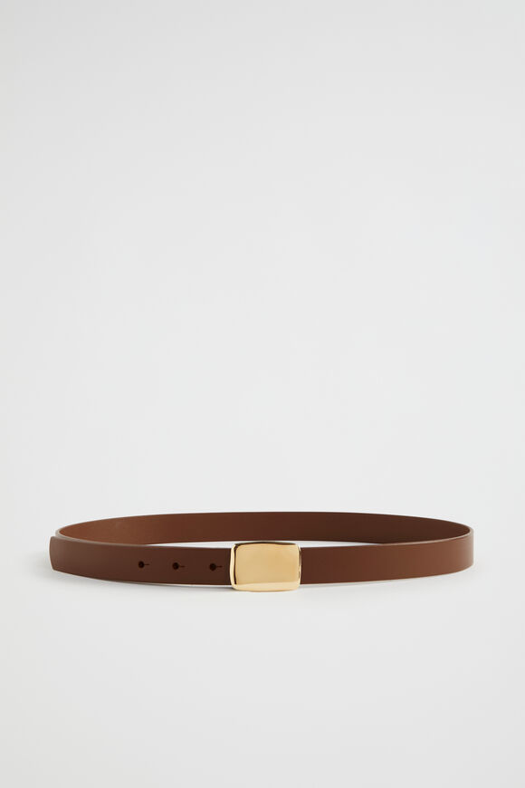 Steph Metal Buckle Belt  Dark Tan  hi-res