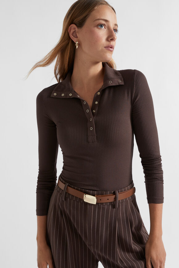 Steph Metal Buckle Belt  Dark Tan  hi-res