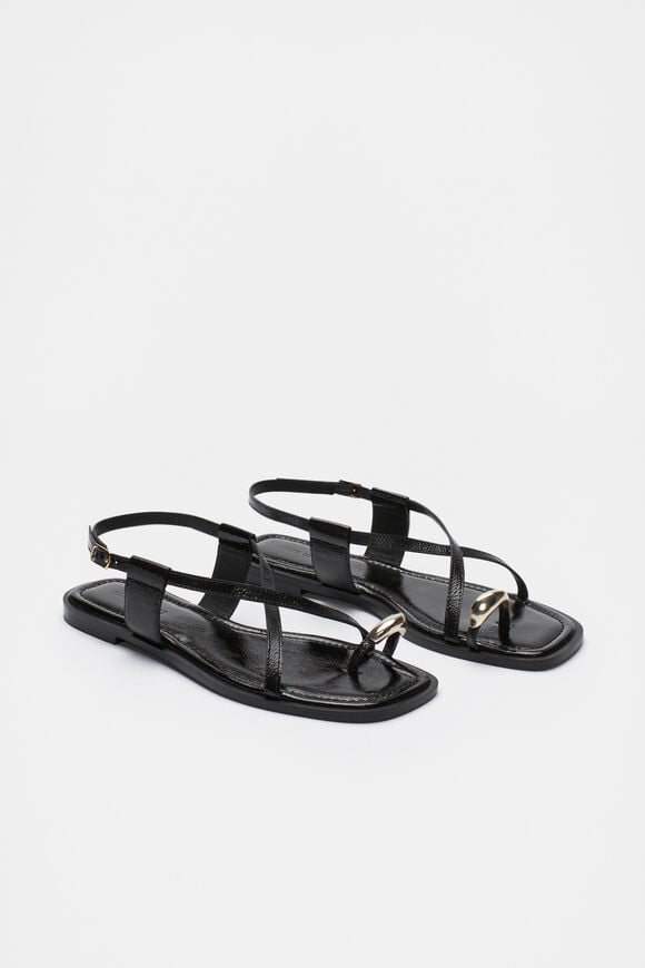 Lucia Toe Ring Sandal  Black Patent  hi-res
