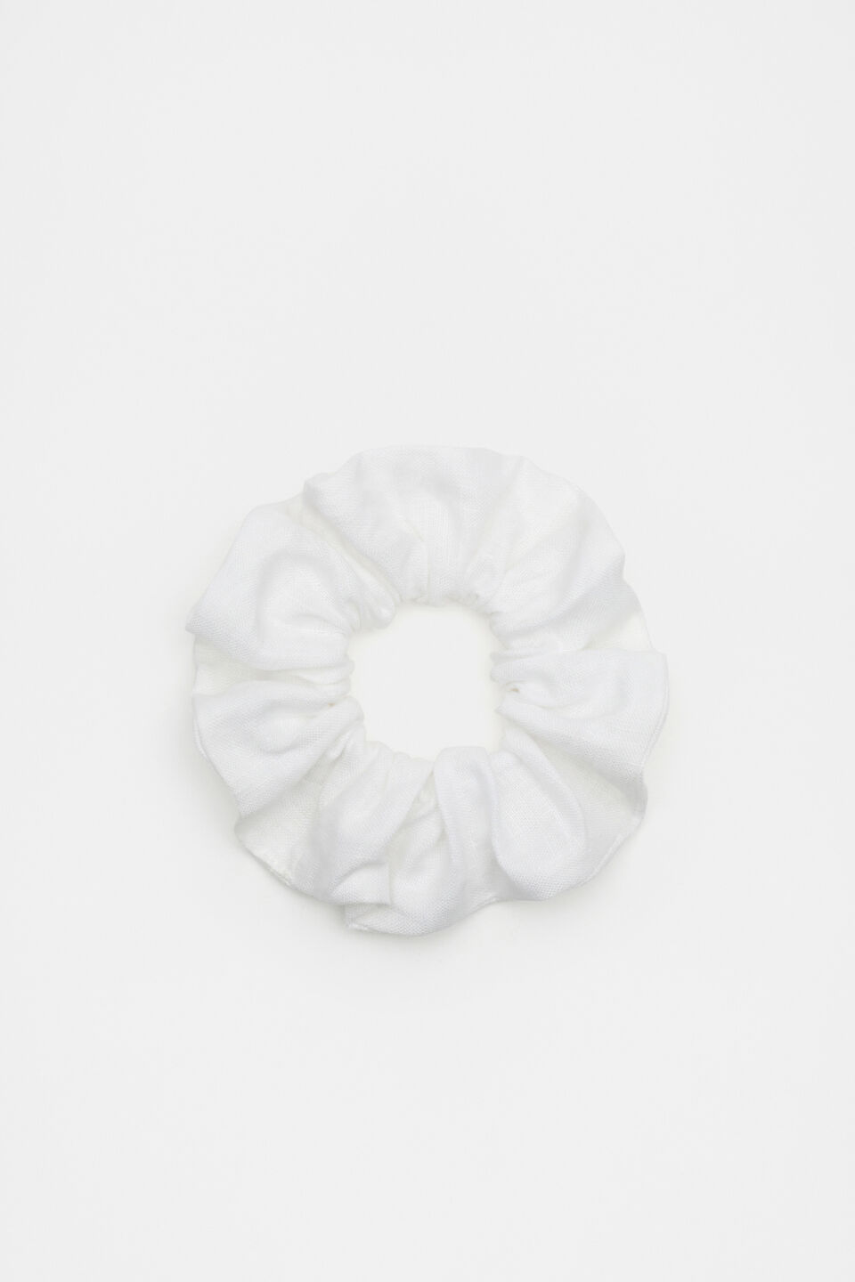 Linen Scrunchie  Whisper White