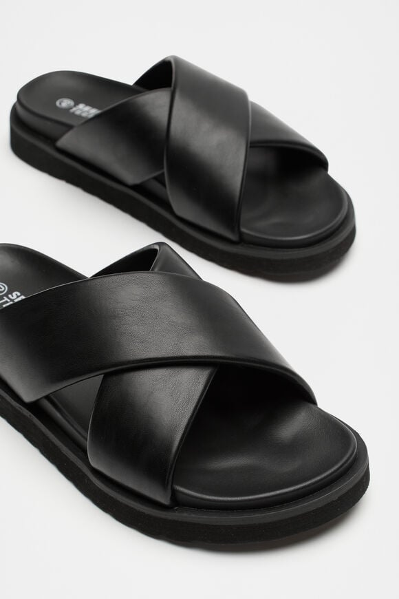 Crossover Footbed Slide  Black  hi-res