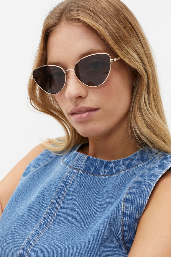 Juliet Cat Eye Frameless Sunglasses  Gold  hi-res