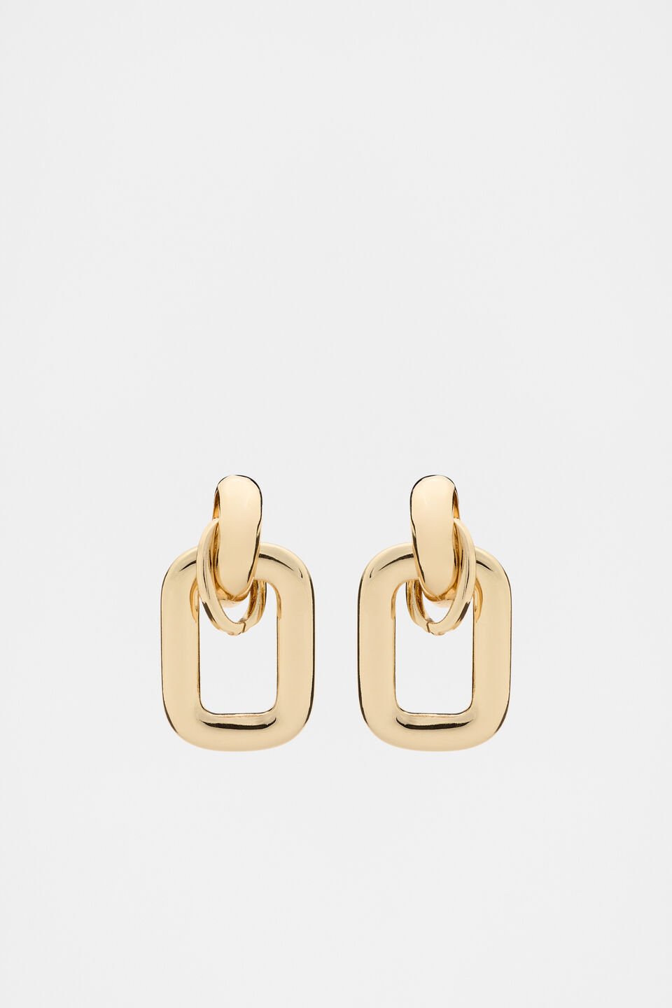 Rounded Rectangle Earring  Gold