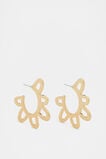 Textured Flower Hoop  Gold  hi-res