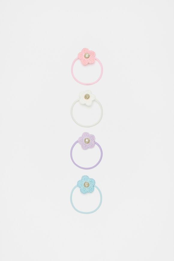 Crochet Flower Elastics  Multi  hi-res