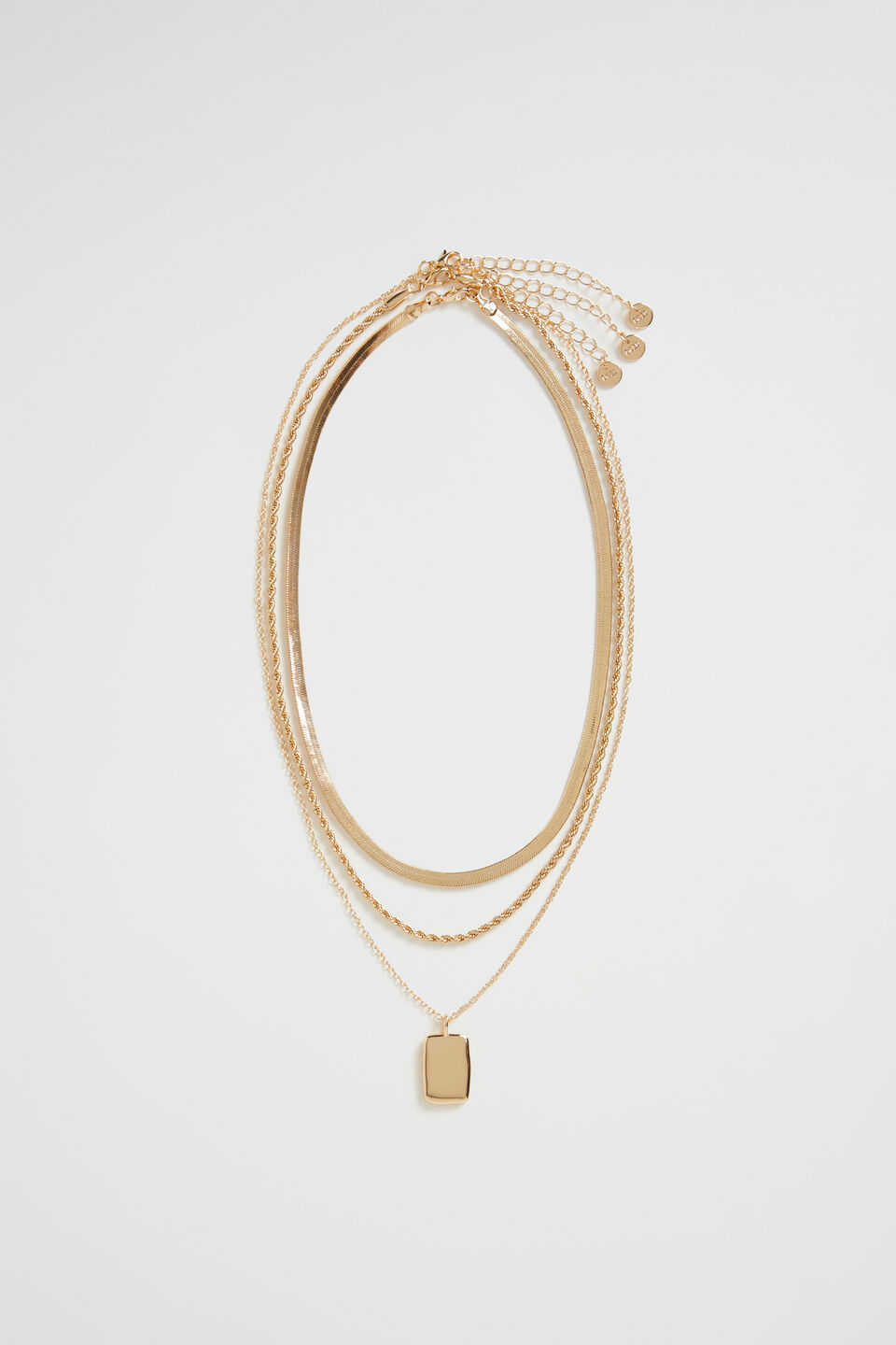 Rectangle Pendant Necklace  Gold