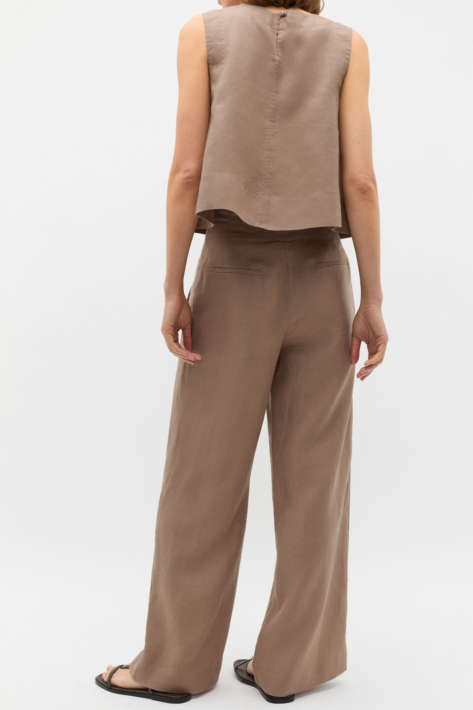 Core Linen Waisted Pant  Nutmeg