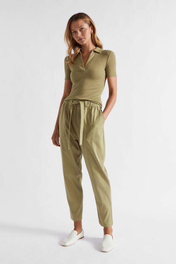 Elasticated Tapered Leg Pant  Pistachio  hi-res