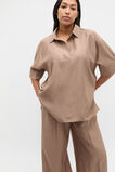 Crinkled Satin Collared Popover  Nutmeg  hi-res