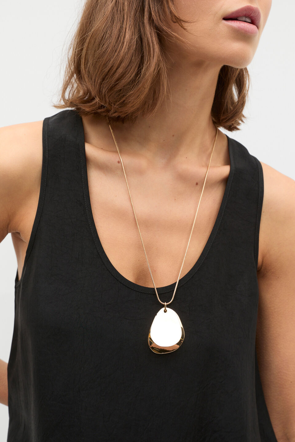 Organic Pendant Necklace  Gold