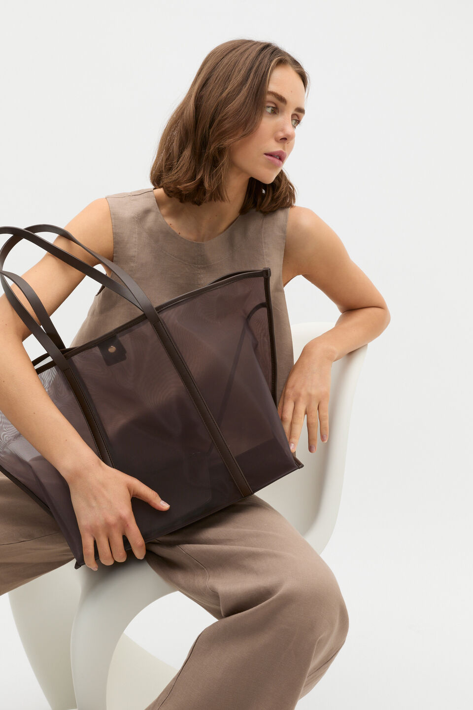 Mesh Tote  Chocolate