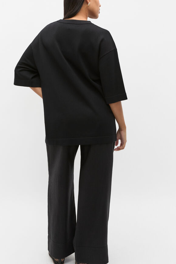 Oversized Side Split Knit  Black  hi-res