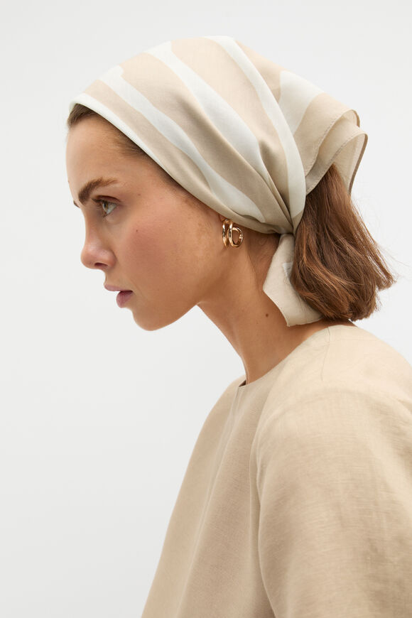 Printed Headscarf  Iced Latte  hi-res
