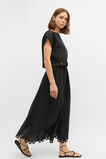 Linen Embroidered Tee  Black  hi-res