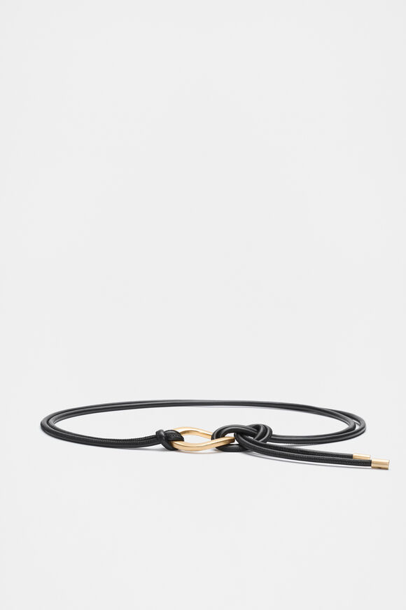 Stella Ring Detail Tubular Belt  Black  hi-res
