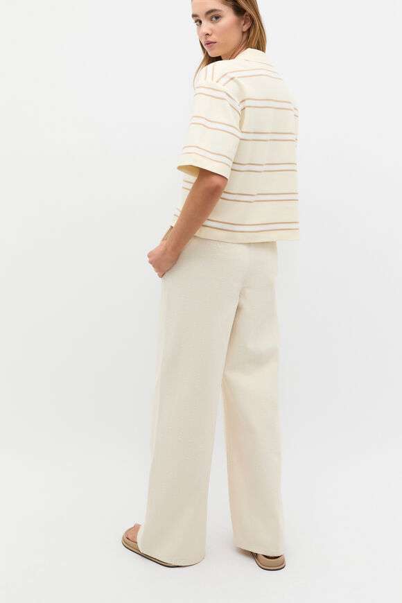 Stripe Boxy Polo  Buttercream Stripe  hi-res