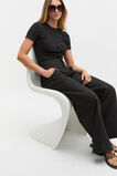 Rib Button Through Top  Black  hi-res