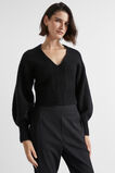 Wool Blend V Neck Knit  Black  hi-res
