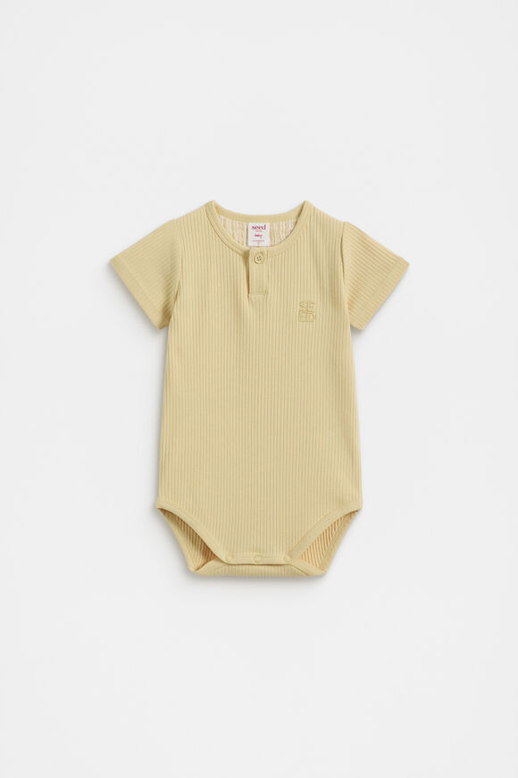 Henley Logo Bodysuit  Honey  hi-res