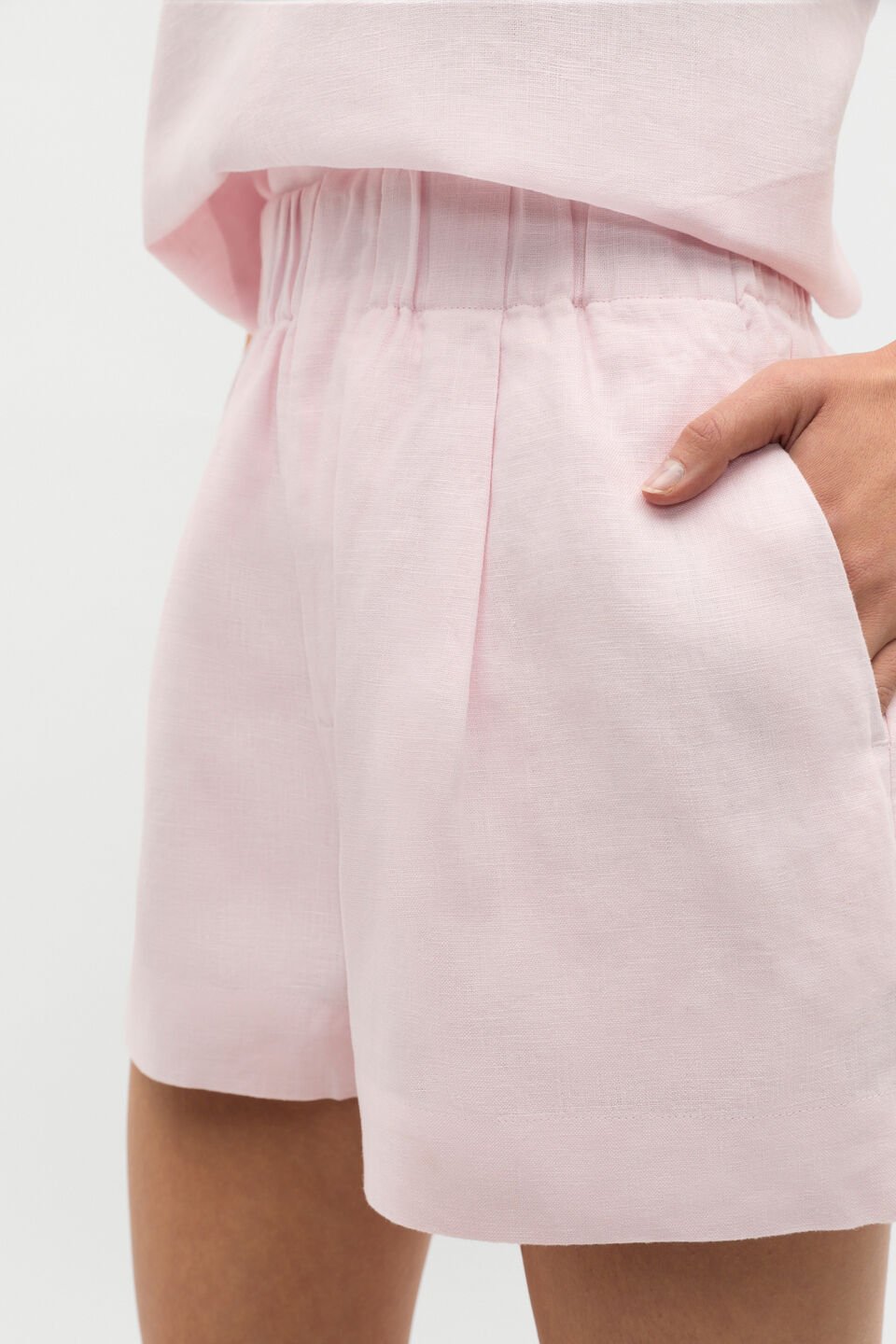 Core Linen Gathered Palazzo Short  Primrose
