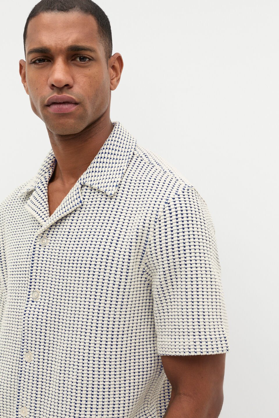 Textured Shirt  Navy