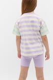 Stripe Colourblock Logo Tee  Lavender Stripe  hi-res