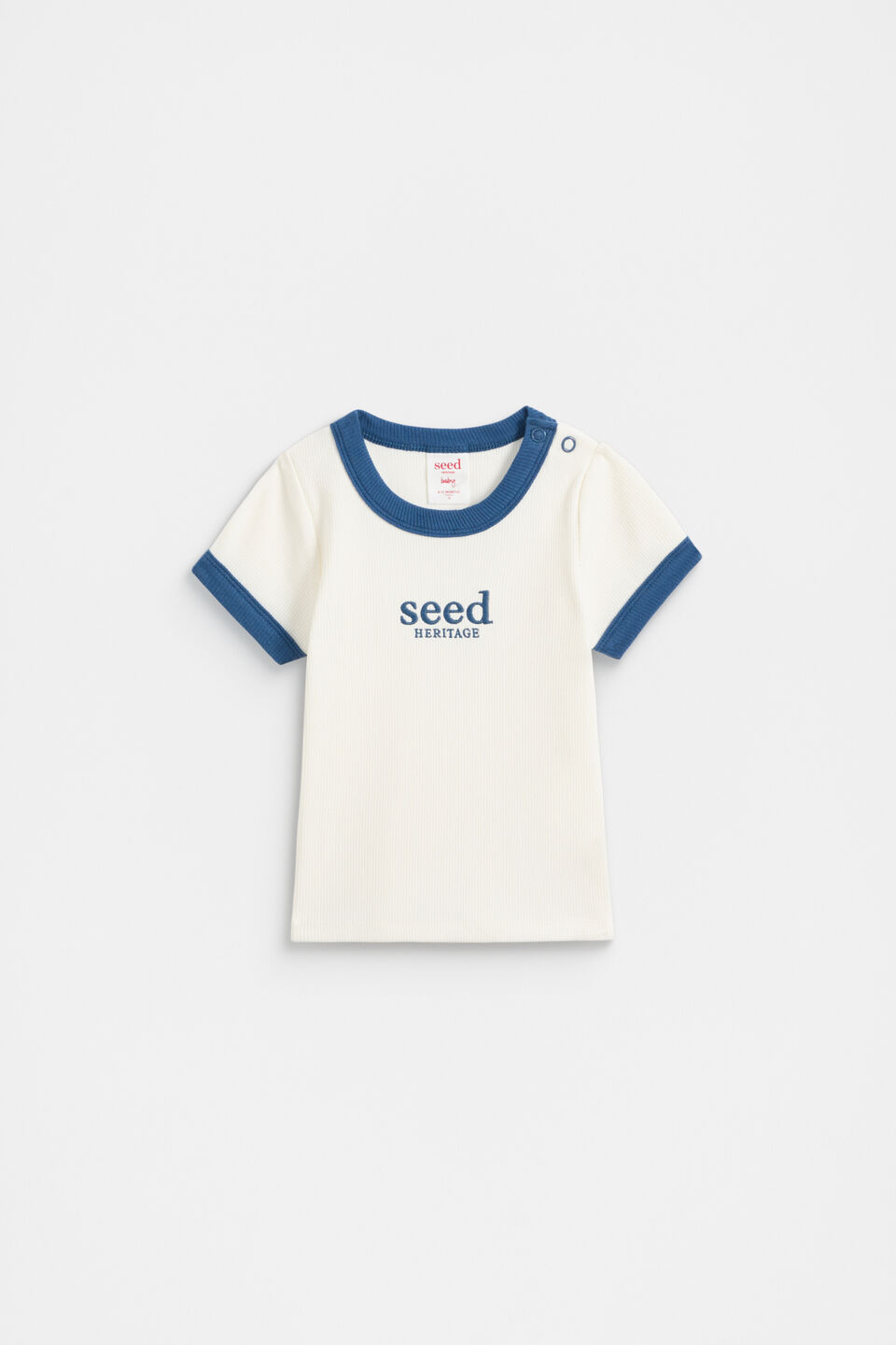 Core Rib Logo Tee  Washed Navy